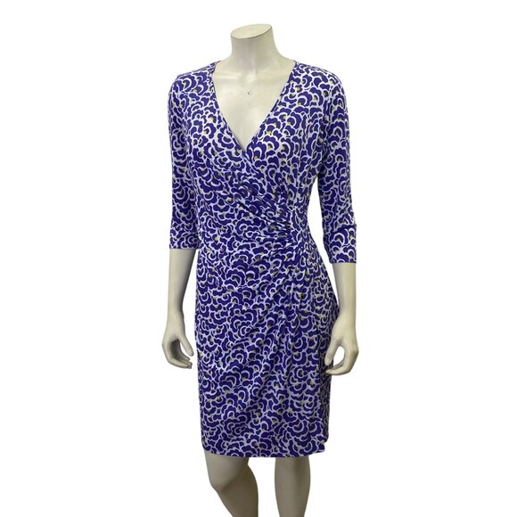 Laundry by Design Dresses & Skirts - Laundry By Design Purple & White Wrap Dress 3/4 Sleeves Size10‎